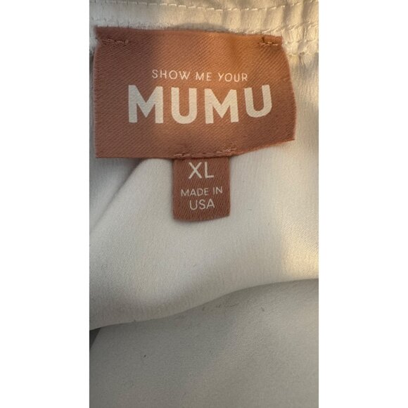 NWOT Show Me Your Mumu White XL Adele Halter Maxi Dress Satiny Polyester - Picture 4 of 16